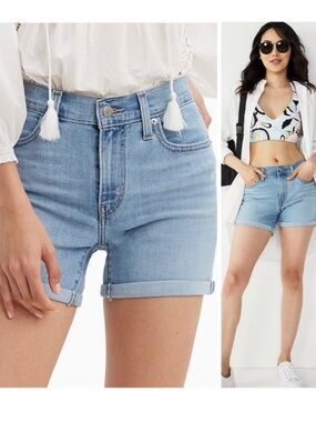 Levi’s Mid Length Denim Shorts Light Wash Great Condition! Tag Size 32 Inseam 4”